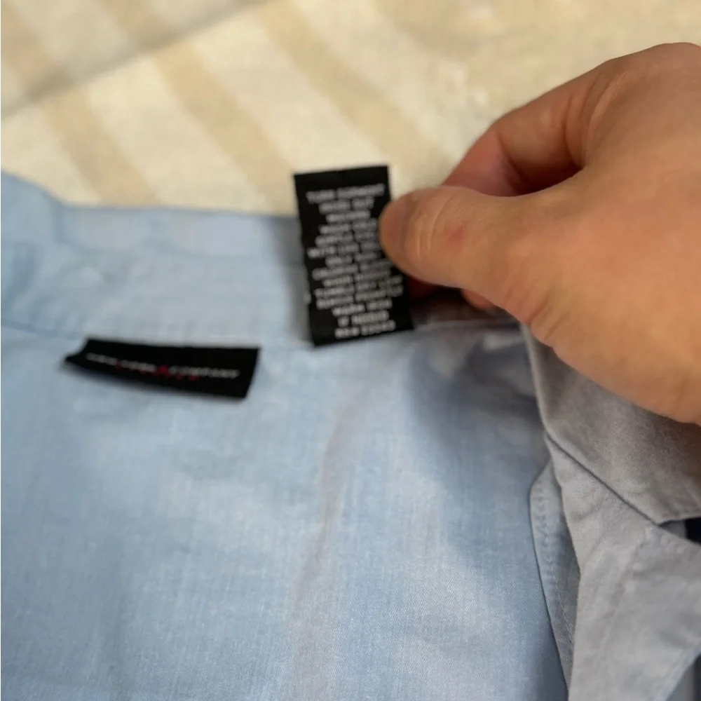 New York & Company light blue wrap buckle blouse size 6/small - Picture 11 of 12